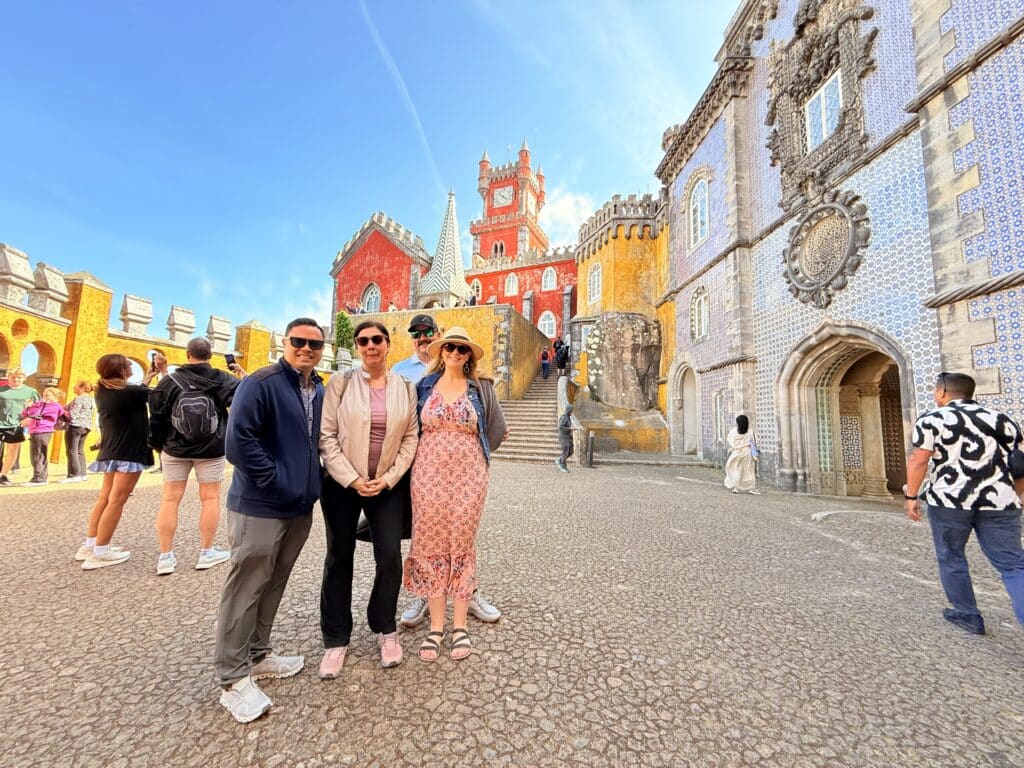 A cruise guest exploring Pena Palace in one of our tuk tuks — just 45 minutes after leaving Lisbon port.