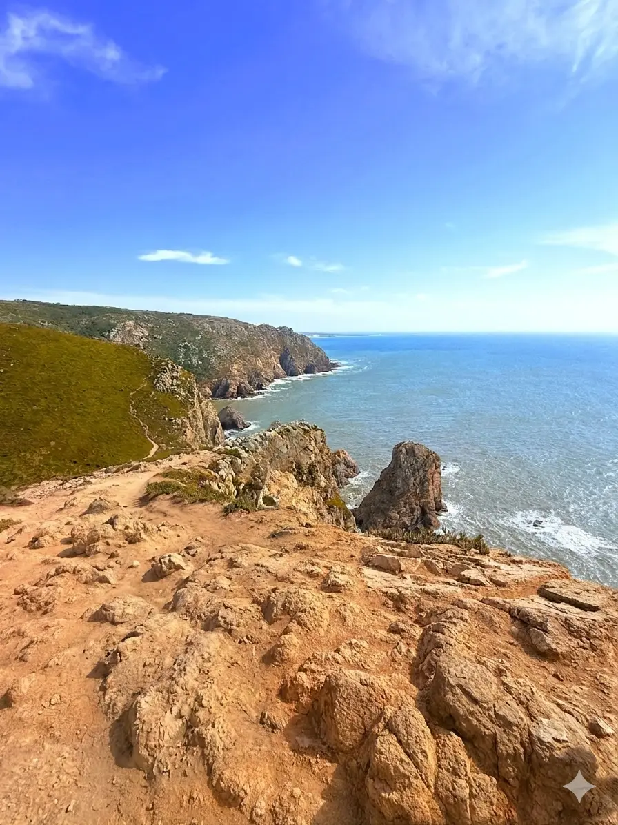 Rocky coastal cliffs and ocean views near Sintra and Cabo da Roca